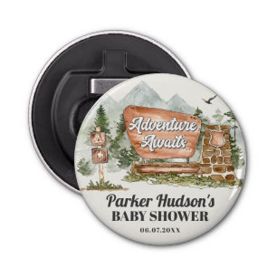 National Park baby shower Party Favorieten Button Flesopener
