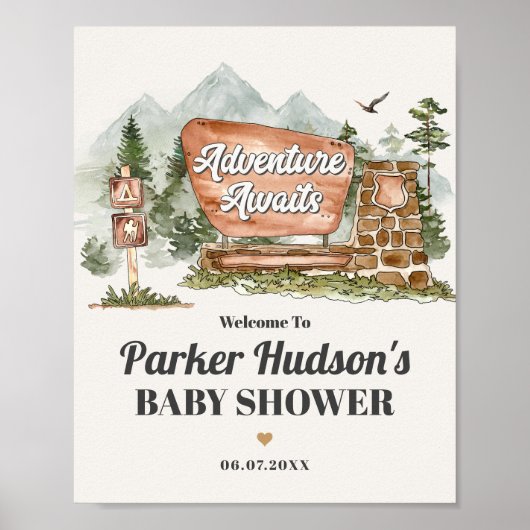 National Park baby shower welkomstbord Poster (Voorkant)
