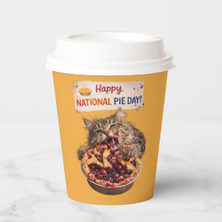 National Pie Day Cat Paper Cups Papieren Bekers