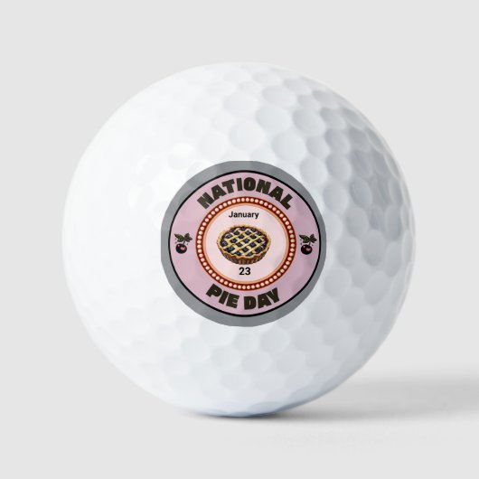 National Pie Day Cherry Pie Golfballen (Voorkant)