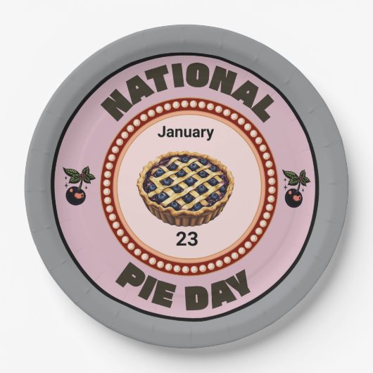 National Pie Day Cherry Pie Papieren Bordje (Voorkant)