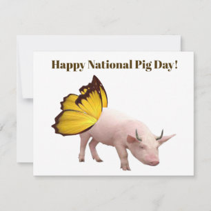 National Pig Day Notecard Notitiekaartje
