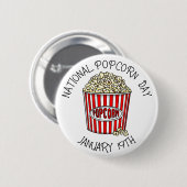National Popcorn Day 19th Button (Voorkant /achterkant)