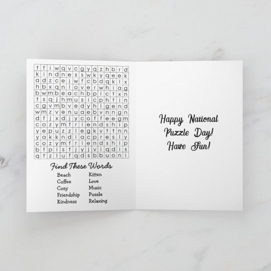 National Puzzle Day is 29 januari  Kaart (Binnen)