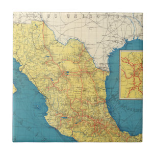 National Railways of Mexico Map Tegeltje