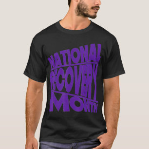 National Recovery Month Paarse Typografie Design T-shirt