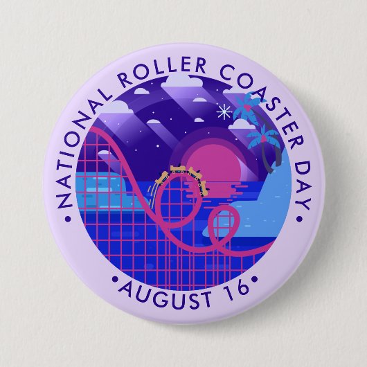 National Roller Onderzetter Day Ronde Button 7,6 Cm (Voorkant)