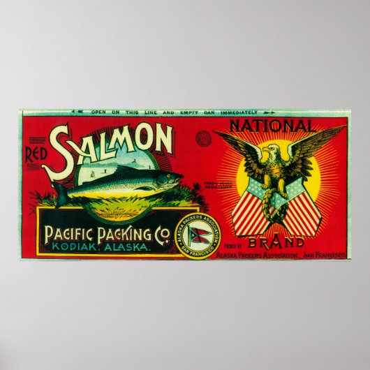 National Salmon Can LabelKodiak, AK Poster (Voorkant)