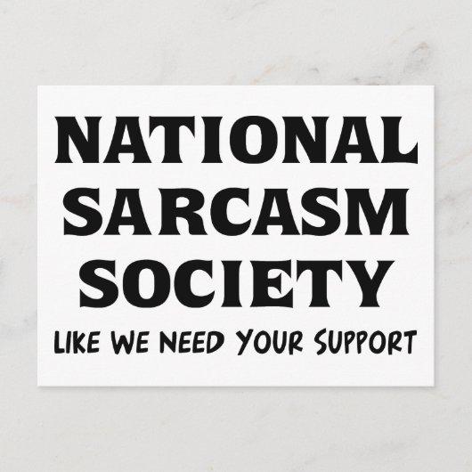 National Sarcasm Briefkaart (Voorkant)