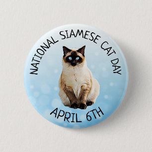 National Siamese Cat Day 6 april Button