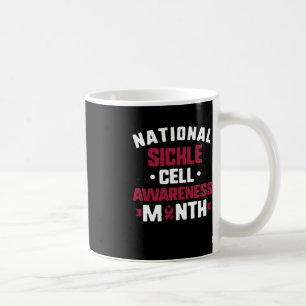National Sickle Cell Awareness Month Burgundy Ribb Koffiemok