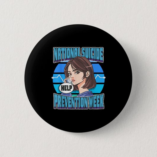 National Suicide Prevention Week Suprt Mental Heal Ronde Button 5,7 Cm (Voorkant)