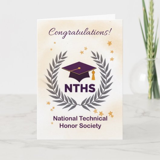 National Technical Honor Society Congratulations Kaart (Voorkant)