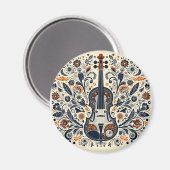 National Violin Day Melody Magnets with Folk Art (Recto/Verso)
