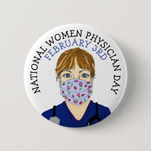 National Women Physician Day 3rd Button (Voorkant)