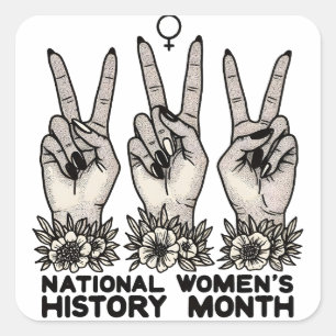 National Women's History Maand Feministische vrouw Vierkante Sticker