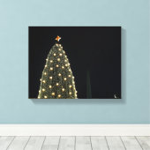 National Xmas Tree & Washington Monument at Night Canvas Afdruk (Insitu (Houten vloer))