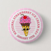 Nationale aardbeienijsdag ronde button 5,7 cm (Voorkant)