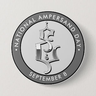 Nationale Ampersanddag, Gotische belettering Ronde Button 7,6 Cm