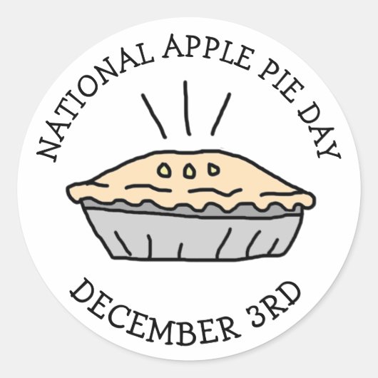 Nationale Apple Pie Dag 3de dag van december Ronde Sticker (Voorkant)