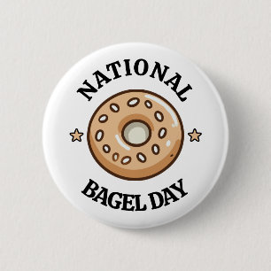 nationale bagel dag ronde button 5,7 cm