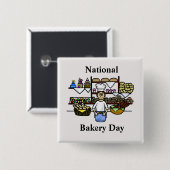 Nationale Bakkerdag Button met bakkerij (Voorkant /achterkant)