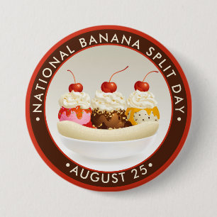 Nationale Banaan Split Dag Ronde Button 7,6 Cm