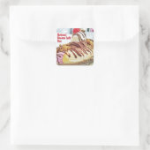 Nationale Banaan Split Dag Vierkante Sticker (Tas)
