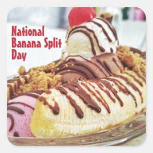 Nationale Banaan Split Dag Vierkante Sticker