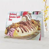 Nationale Banana Split Dag Kaart (Gele Bloem)