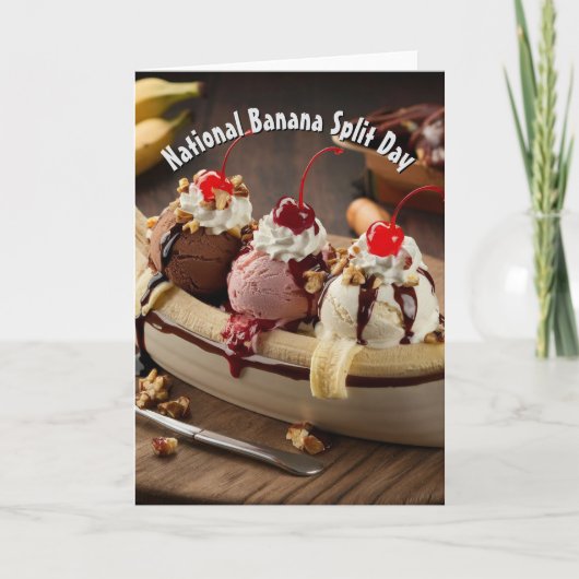 Nationale Banana Split Dag Kaart (Voorkant)