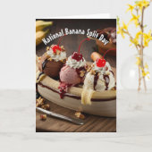 Nationale Banana Split Dag Kaart (Gele Bloem)