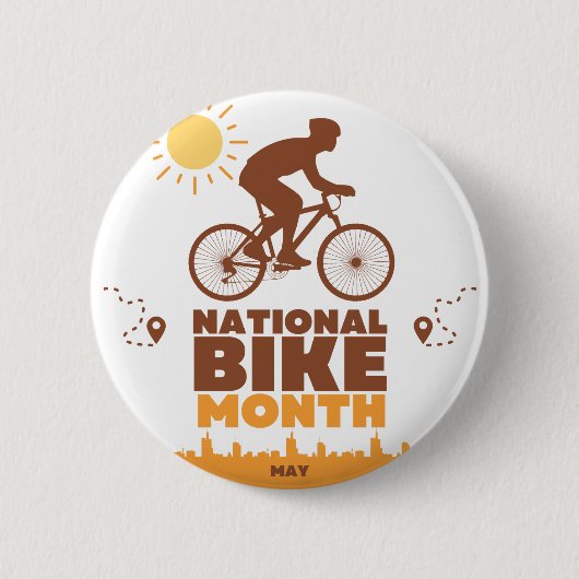 Nationale Bike-maand Ronde Button 5,7 Cm (Voorkant)