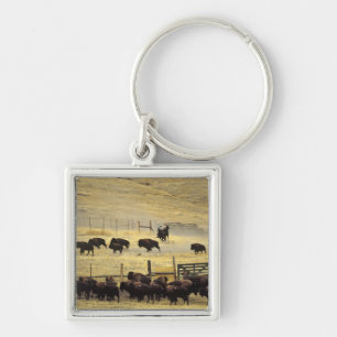 Nationale Bison Range Roundup in Montana Sleutelhanger