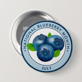 Nationale Blueberry-maand Ronde Button 7,6 Cm (Voorkant /achterkant)