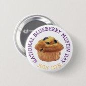 Nationale Blueberry Muffin Day Juli Button (Voorkant /achterkant)