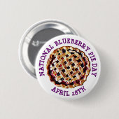 Nationale Blueberry Pie Day 28 april Button (Voorkant /achterkant)
