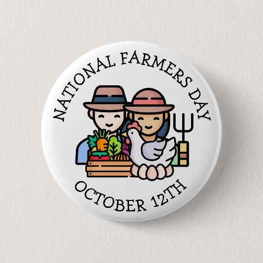 Nationale Boerendag is 12 oktober Ronde Button 5,7 Cm (Voorkant)