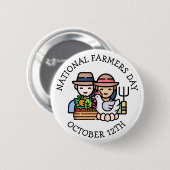 Nationale Boerendag is 12 oktober Ronde Button 5,7 Cm (Voorkant /achterkant)