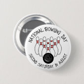 Nationale Bowlingdag Ronde Button 5,7 Cm (Voorkant /achterkant)