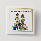 Nationale Button van de Dag van de Kinderarts met  (Voorkant)