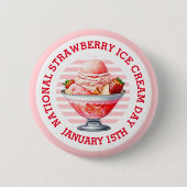Nationale Button voor aardbeienijsdag (Voorkant)