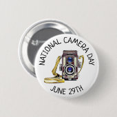 Nationale Camera Dag 29 juni Feestdagen Button (Voorkant /achterkant)