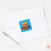 Nationale Cheeseburger Dag, wat? Vierkante Sticker (Envelop)