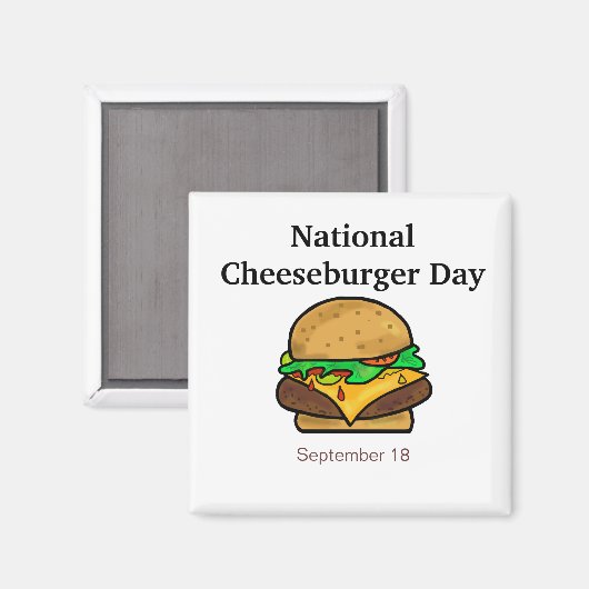 Nationale Cheeseburger Day Magnet Magneet (Voorkant / Achterkant)