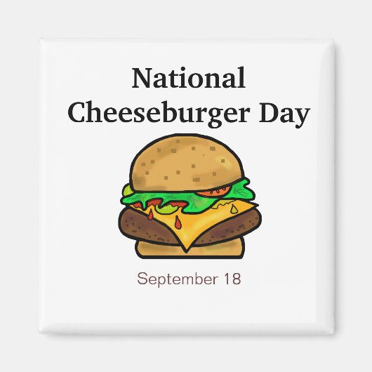 Nationale Cheeseburger Day Magnet Magneet (Voorkant)