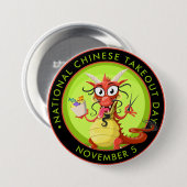 Nationale Chinese dag van uitzetting, draak Ronde Button 7,6 Cm (Voorkant /achterkant)
