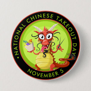 Nationale Chinese dag van uitzetting, draak Ronde Button 7,6 Cm