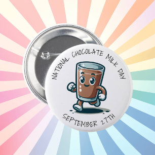 Nationale Chocolademelk Dag Ronde Button 5,7 Cm