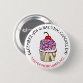 Nationale Cupcake Dag 15 december Ronde Button 5,7 Cm (Voorkant /achterkant)